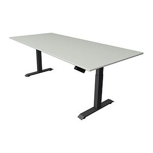 Kerkmann Move 4 elektrisch höhenverstellbarer Schreibtisch lichtgrau rechteckig, T-Fuß-Gestell grau 225,0 x 100,0 cm