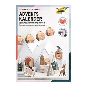 folia Adventskalender Bergdorf mehrfarbig