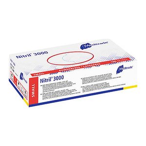 Meditrade® unisex Einmalhandschuhe Nitril® 3000 weiß Größe S, 100 St.