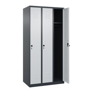 CP Spind Classic Plus anthrazitgrau, lichtgrau 080000-30 S10011, 3 Schließfächer 90,0 x 50,0 x 185,0 cm