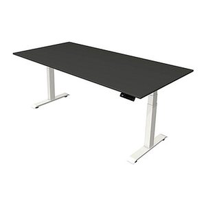 Kerkmann Move 4 elektrisch höhenverstellbarer Schreibtisch anthrazit rechteckig, T-Fuß-Gestell weiß 200,0 x 100,0 cm