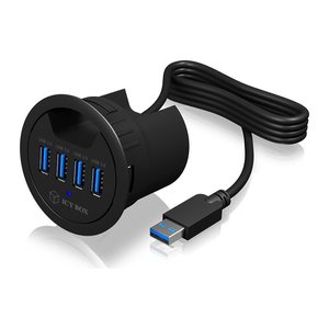 ICY BOX USB 3.0 Hub 4 Port Tisch Hub rund IB-HUB1403 retail