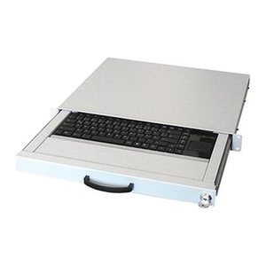 aixcase 19" Rack 1U Tastatur DE Touchpad USB lichtgrau