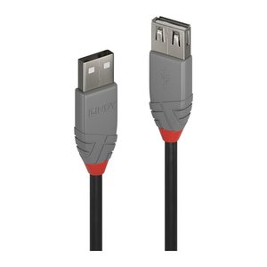 LINDY USB 2.0 Verlängerung Typ A/A Anthra Line M/F 0.5m sch.