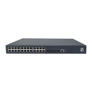LevelOne PoE+Switch 24xGE PoE/4x10GSFP+ 440W 19" Managed L3