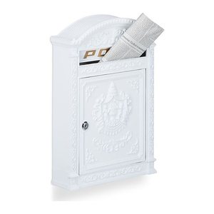 relaxdays Briefkasten Antik 10020107_49 weiß