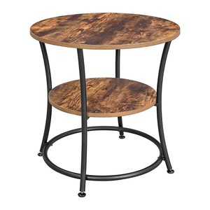 VASAGLE Beistelltisch rund Spanplatte braun 55,0 x 55,0 x 55,0 cm, 1 St.