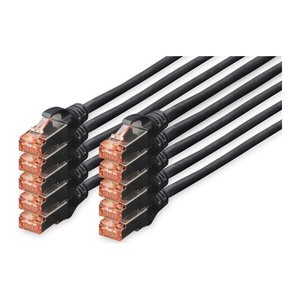 DIGITUS RJ45-Stecker/RJ-45 Stecker Netzwerkkabel DK-1644-030-BL-10 3,0 m schwarz, 10 St.