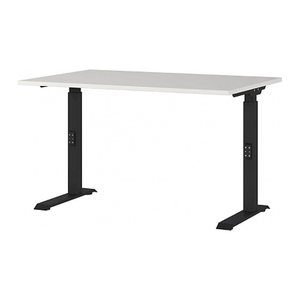 GERMANIA DOWNEY höhenverstellbarer Schreibtisch lichtgrau rechteckig, C-Fuß-Gestell schwarz 120,0 x 80,0 cm