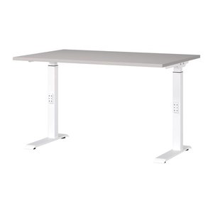 GERMANIA DOWNEY höhenverstellbarer Schreibtisch kaschmir rechteckig, C-Fuß-Gestell weiß 120,0 x 80,0 cm