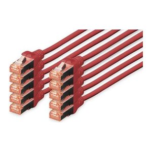 DIGITUS RJ45-Stecker/RJ-45 Stecker Netzwerkkabel DK-1644-010-R-10 1,0 m rot, 10 St.