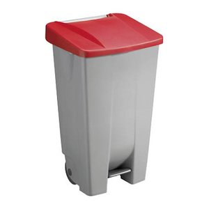 helit Mülleimer 120,0 l grau, rot, 1 St.