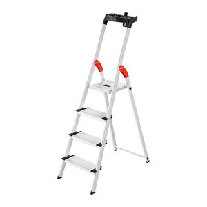 Hailo Stehleiter einseitig L80 ComfortLine silber 4 Stufen, H: 161,0 cm