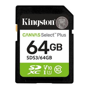 SD Card 64GB Kingston SDXC Canvas Plus Gen3 C10 retail