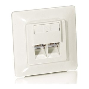 Equip Cat5e Unterputzdose+Frontplatte 2xRJ45 45° RAL9010