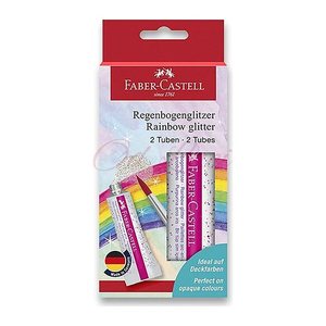 FABER-CASTELL Regenbogen Gel Glitzer farbsortiert 2 x 12,0 g, 2 St.