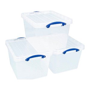 Really Useful Box Aufbewahrungsboxen 3x 40,0 l transparent 50,0 x 39,5 x 31,5 cm, 3 St.