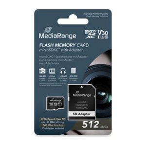 MediaRange SD MicroSD Card 512GB UHS-1 Cl.10 inkl. Adapter