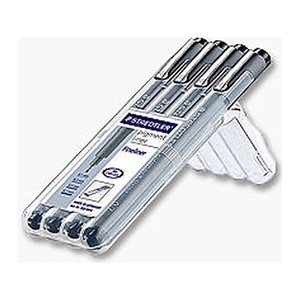STAEDTLER pigment liner 308 Fineliner schwarz 0,1 + 0,3 + 0,5 + 0,7 mm, 4 St.