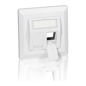 Equip Frontplatte 2xKeystone Jack 45° RAL9010 Polybeutel