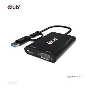 Club3D Adapter USB Typ C/A > HDMI / VGA St/Bu retail