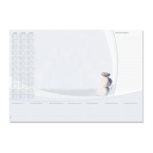 SIGEL Schreibtischunterlage Harmonie 2027/2028/2029 weiß/grau Papier 59,5 x 41,0 cm, 30 Blatt