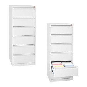 Gürkan Karteischrank reinweiß 6 Schubladen 53,0 x 62,0 x 132,0 cm, 1 St.