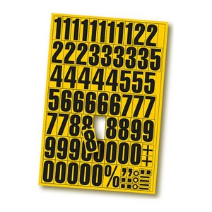 EICHNER Ziffern 0-9 Magnete gelb 22,5 x 32,5 cm, 2 Bogen