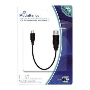 MediaRange USB 2.0 On-The-Go Adapterkabel 20cm schwarz