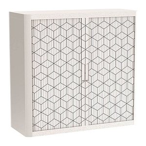 PAPERFLOW easyOffice Black & White Rollladenschrank 60452 2 Fachböden 110,0 x 41,5 x 104,0 cm
