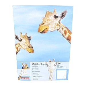 herlitz Zeichenblock DIN A4 100 g/qm, 20 Blatt, 1 Block