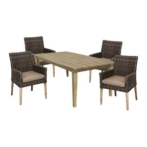 Garden Pleasure Sitzgruppe NORVELL/VISALIA, schwarz Kunststoff, Metall, 5-teilig