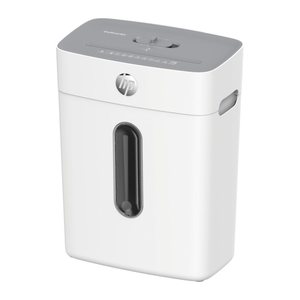 HP OneShred 8CC Aktenvernichter mit Partikelschnitt P-4, 5 x 18 mm, bis 8 Blatt, weiß