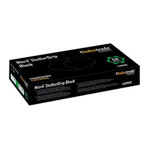 Industrade® unisex Einmalhandschuhe Nitril® StellarGrip Black schwarz Größe L, 50 St.