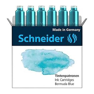 Schneider Tintenpatronen für Füller Pastell Bermuda Blue, 6 St.