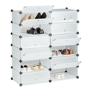 relaxdays Schuhschrank, 10021979_50 transparent 12 Fachböden 94,0 x 37,0 x 108,0 cm