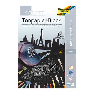 folia Zeichenblock schwarz 10 Blatt DIN A3 130 g/qm, 10 Blatt, 1 Block