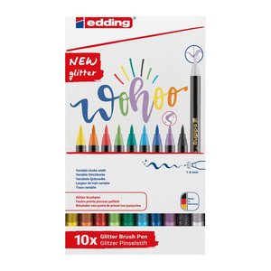 edding 1340 glitzer Brush-Pens farbsortiert, 10 St.