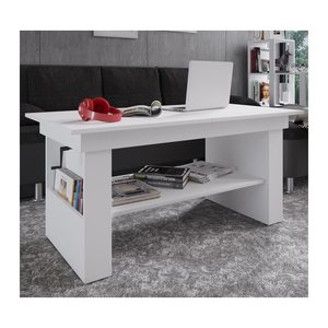 VCM my home Kobila Couchtisch rechteckig Spanplatte weiß 157,0 x 65,0 x 52,5 - 59,0 cm, 1 St.