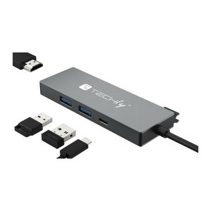 Techly Hub USB-C 4 in 1