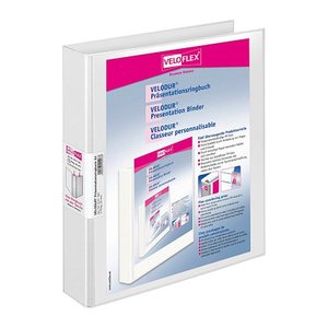 VELOFLEX VELODUR® Präsentationsringbücher 2-Ringe weiß 4,6 cm DIN A4, 10 St.