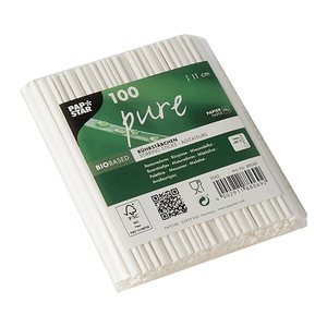 PAPSTAR Einweg-Rührstäbchen, Papier weiß, 100 St.