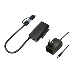 CONCEPTRONIC Adapter USB-A/-C3.0->SATA 22Pin St/Bu schwarz