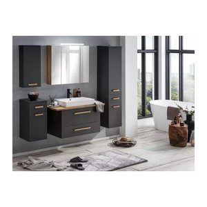 MÖBELPARTNER Badschrank Duo 146533 anthrazit 32,7 x 16,3 x 72,3 cm