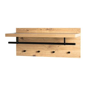 HAKU Möbel Wandgarderobe 37444 eiche Holz 4 Haken 75,0 x 30,0 cm, 1 St.