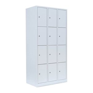 LÜLLMANN Schließfachschrank lichtgrau 520430, 12 Schließfächer 88,5 x 50,0 x 180,0 cm