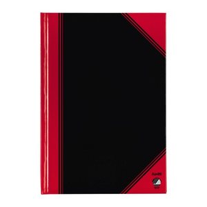 Bantex Notizbuch Chinakladde DIN A5 kariert, schwarz/rot Hardcover 192 Seiten, 1 St.