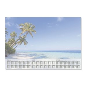SIGEL Schreibtischunterlage Beach 2026/2027/208 blau Papier 59,5 x 41,0 cm, 30 Blatt