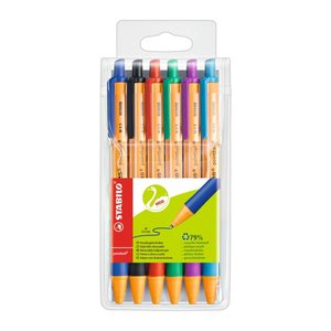 STABILO Kugelschreiber pointball orange/weiß, Schreibfarbe: farbsortiert, 6 St.