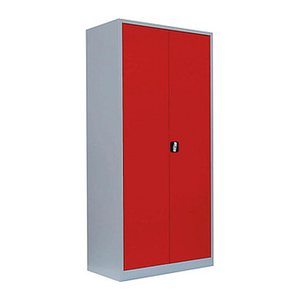 LÜLLMANN Stahlschrank 530344 feuerrot, lichtgrau 4 Fachböden 92,5 x 42,2 x 195,0 cm, aufgebaut, 1 St.